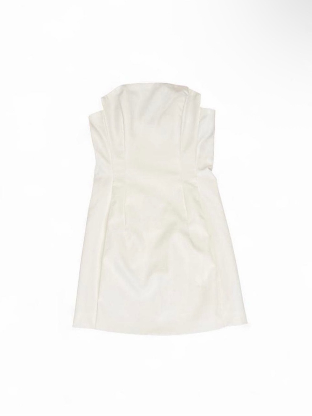 Strapless White Sheath Dress with Clean Lines